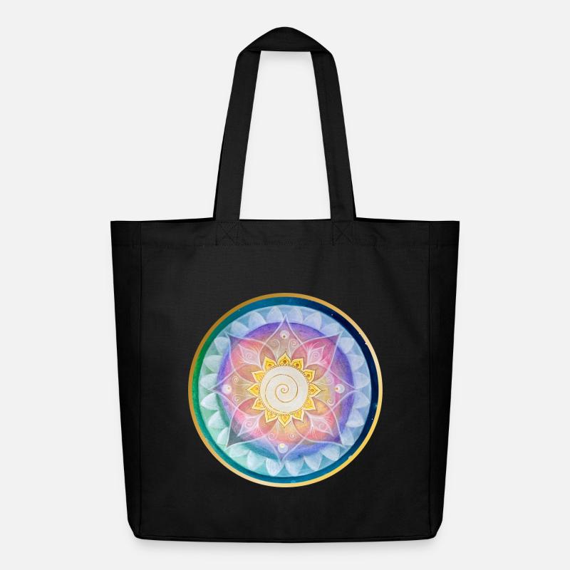 Harmonisches Mandala Meditations design - Midweight recycelter Stoffbeutel von Stanley/Stella - Schwarz