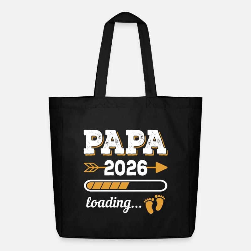 Papa 2026 Loading Zukünftiger Vater Geschenk - Midweight recycelter Stoffbeutel von Stanley/Stella - Schwarz