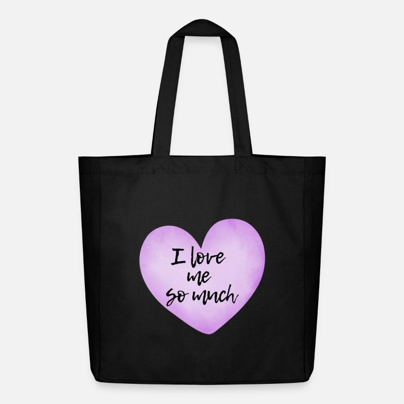 I love me so much - Selflove Statement  - Midweight recycelter Stoffbeutel von Stanley/Stella - Schwarz