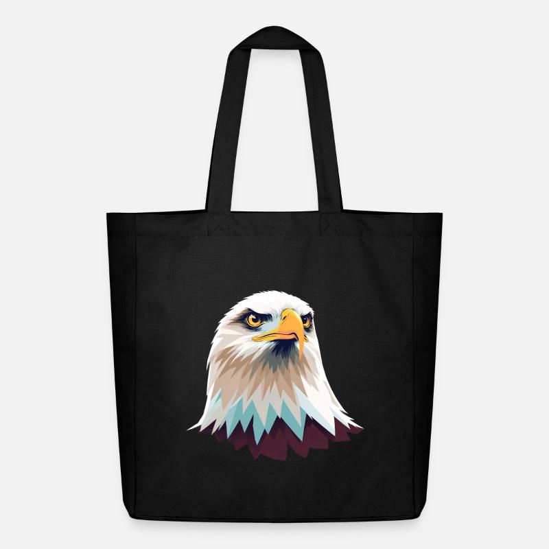 Geometric Eagle Head Illustration - Midweight Recycled Tote Bag by Stanley/Stella - black
