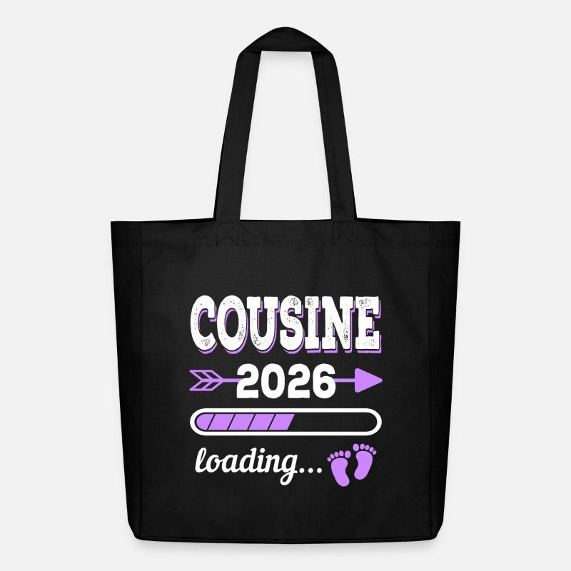 Cousine 2026 Loading Schwangerschaft Geschenkidee - Midweight recycelter Stoffbeutel von Stanley/Stella - Schwarz