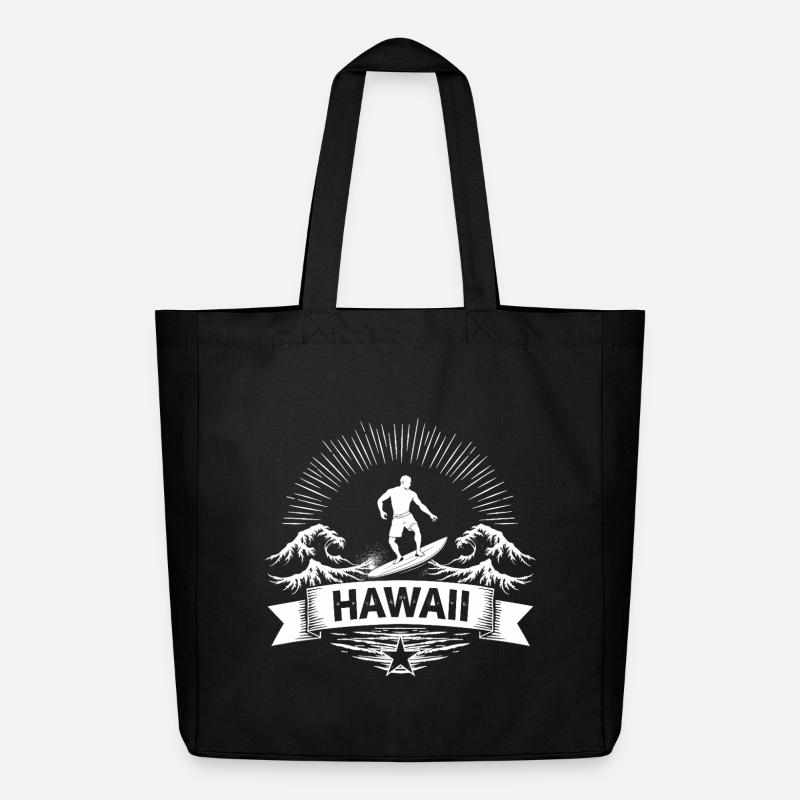 Hawaii Surfer Surfer sur Pacific Wave - Tote bag Stanley/Stella Midweight recyclé - noir