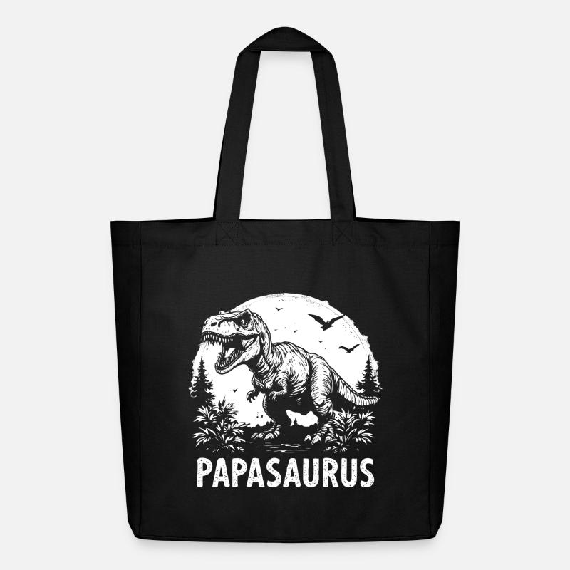 Papasaurus Best Dad Strong Dad Gift Cool - Midweight Recycled Tote Bag by Stanley/Stella - black