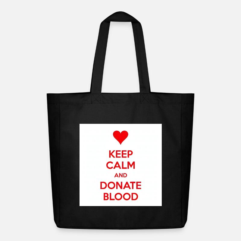 Calm Heart spenden Sie Blut - Midweight recycelter Stoffbeutel von Stanley/Stella - Schwarz