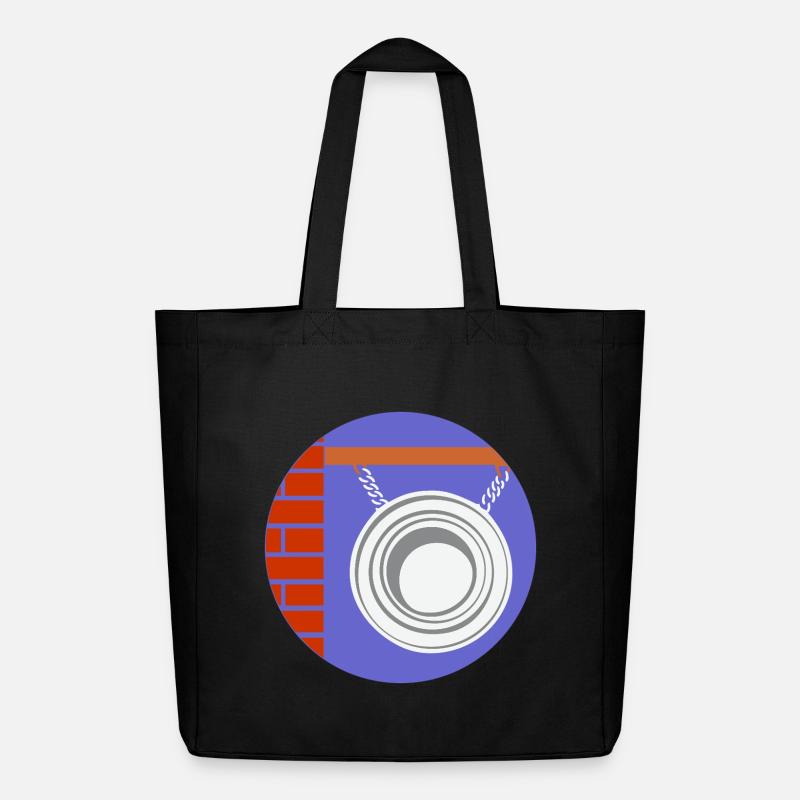 51169_Friseur pendant circulaire devant un mur de briques - Tote bag Stanley/Stella Midweight recyclé - noir