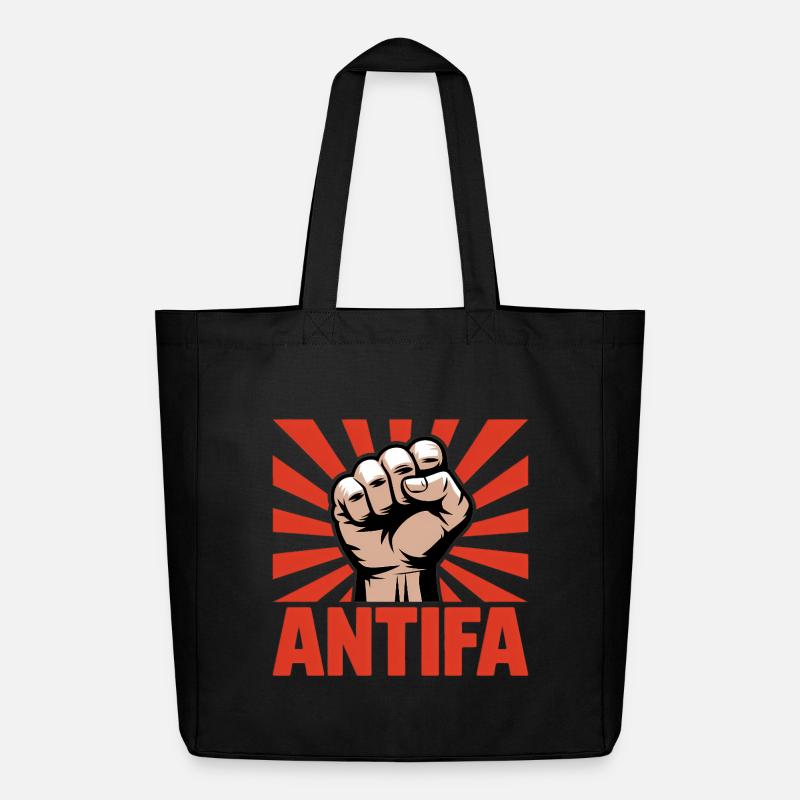 Antifa - Antifascist Merch - Midweight recycelter Stoffbeutel von Stanley/Stella - Schwarz