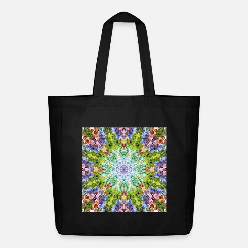 Mandala de Fleurs Kaléidoscope - Tote bag Stanley/Stella Midweight recyclé - noir