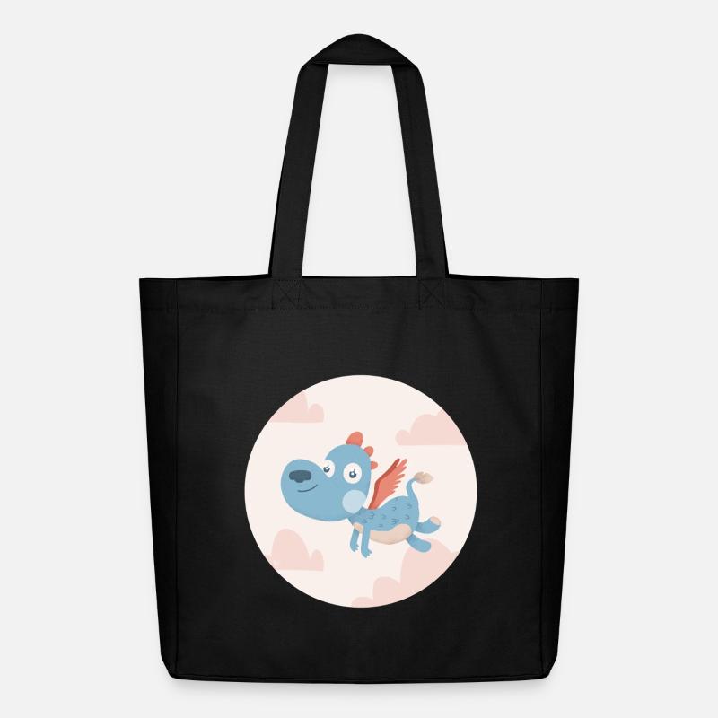 dragon bleu - Tote bag Stanley/Stella Midweight recyclé - noir