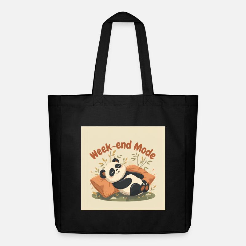 Panda Weekend Relaxed Mode - Midweight Recycled Tote Bag by Stanley/Stella - black