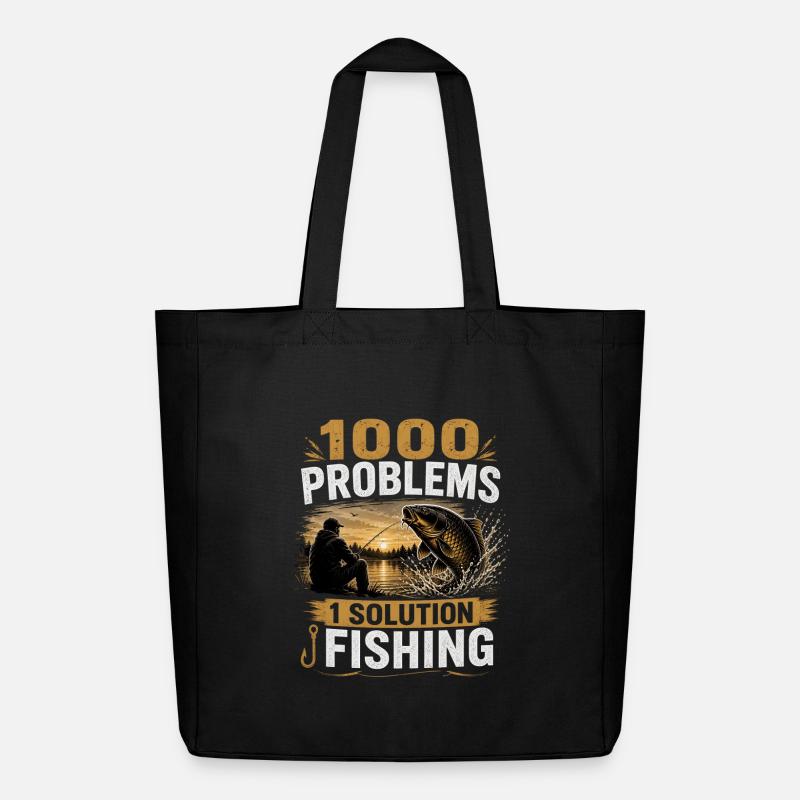1000 problèmes 1 Solution Conception de la pêche à la carpe - Tote bag Stanley/Stella Midweight recyclé - noir