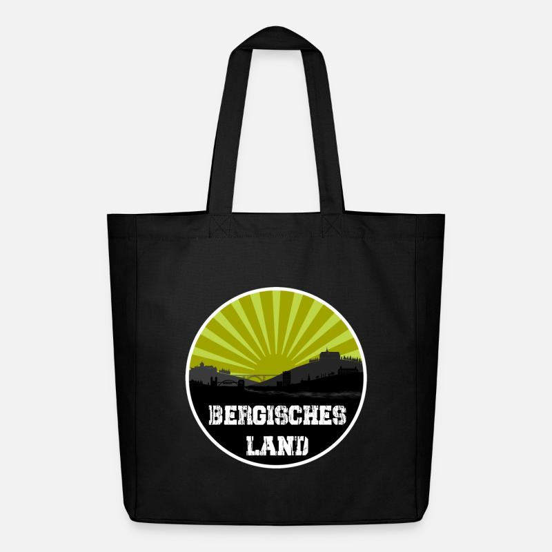 Bergisches Land Retro Skyline - Midweight recycelter Stoffbeutel von Stanley/Stella - Schwarz