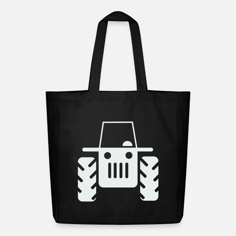 Retro Traktor - Midweight recycelter Stoffbeutel von Stanley/Stella - Schwarz