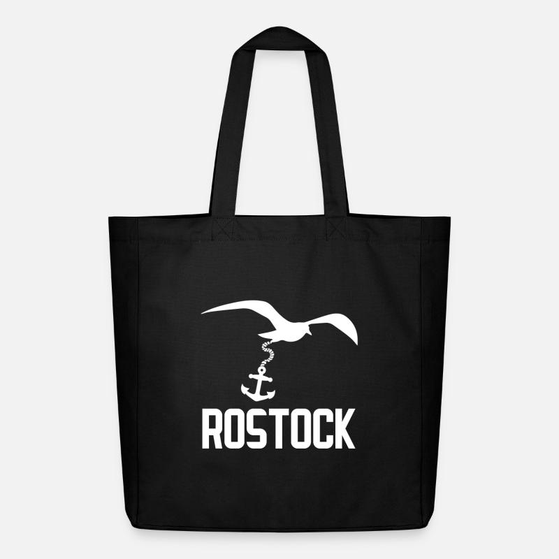 Rostock Rostocker Möwe Anker - Midweight recycelter Stoffbeutel von Stanley/Stella - Schwarz