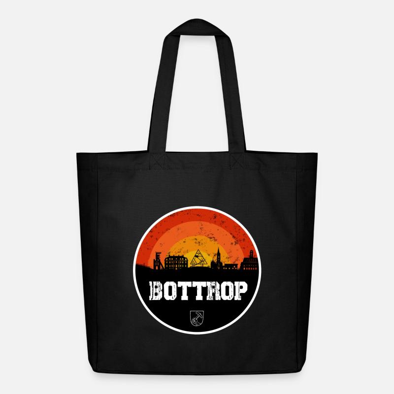 Bottrop Skyline - Midweight recycelter Stoffbeutel von Stanley/Stella - Schwarz