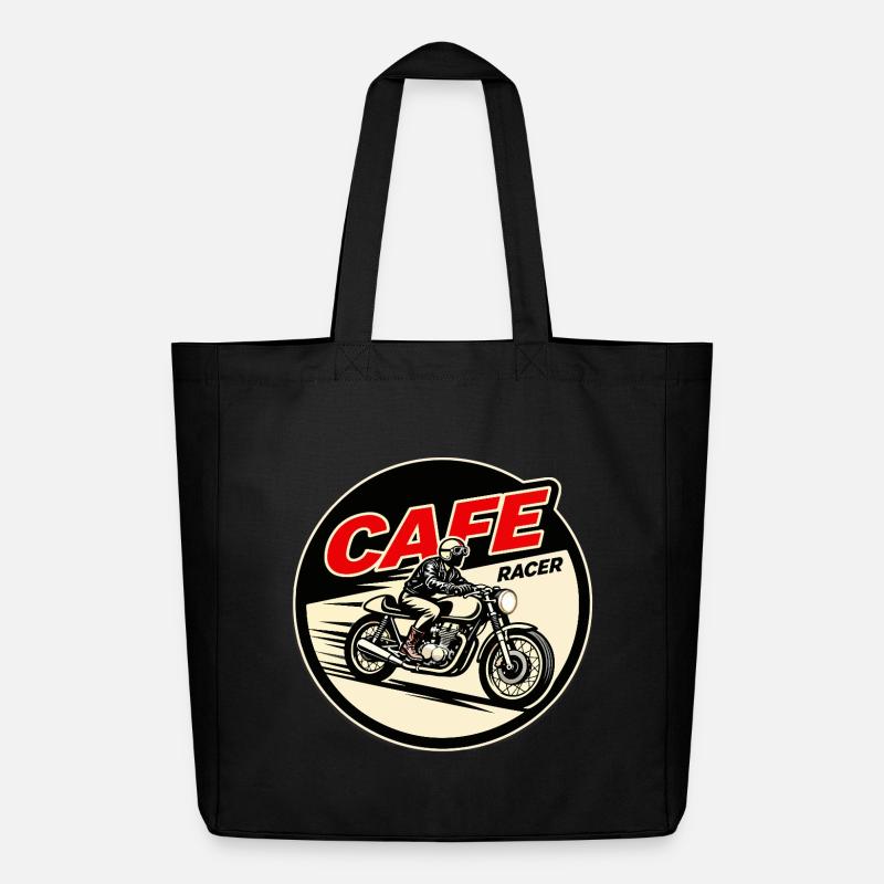 Cafe Racer Vintage Logo Circle - Midweight recycelter Stoffbeutel von Stanley/Stella - Schwarz