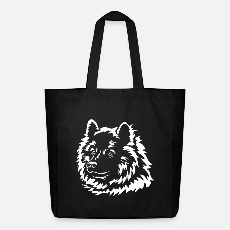 Eurasier Kopf "Black Edition" - Midweight recycelter Stoffbeutel von Stanley/Stella - Schwarz