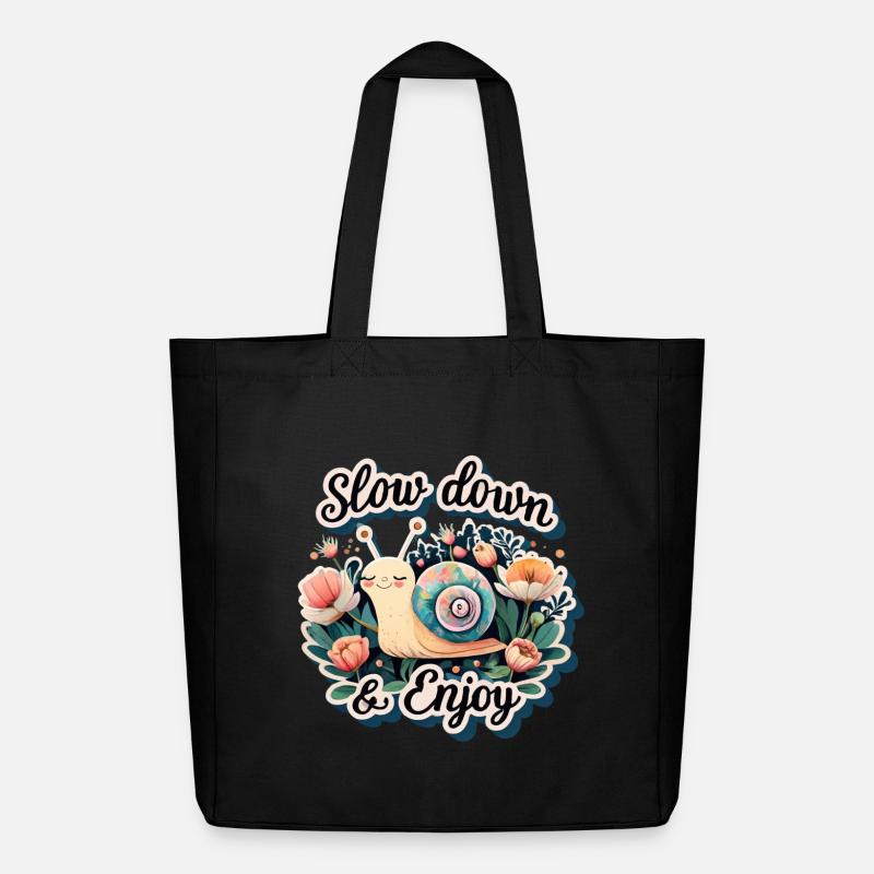 slow down an enjoy - Midweight recycelter Stoffbeutel von Stanley/Stella - Schwarz