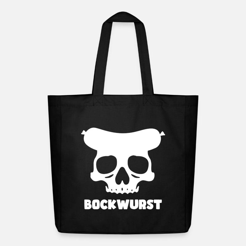 Bockwurst Skull Grafik - Midweight recycelter Stoffbeutel von Stanley/Stella - Schwarz