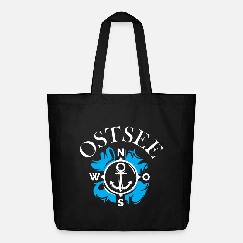 ostsee symbol Meer idee anker kompass nord ost - Midweight recycelter Stoffbeutel von Stanley/Stella - Schwarz