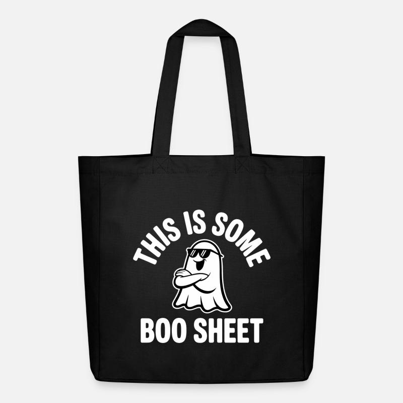 Boo Sheet Ghost mit Sonnenbrille - Midweight recycelter Stoffbeutel von Stanley/Stella - Schwarz