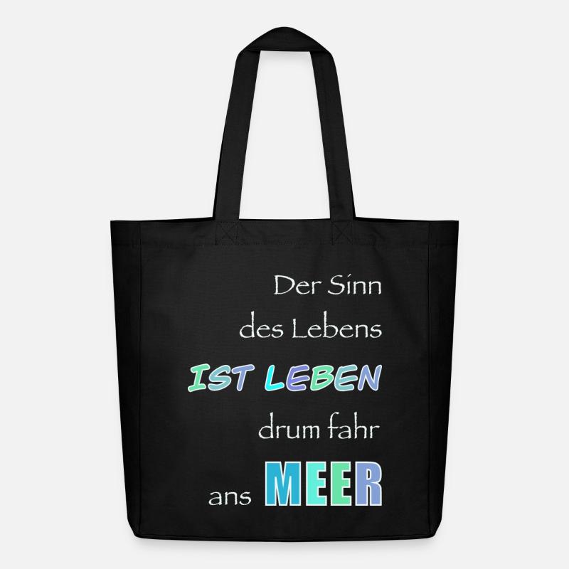 Lebensmotto im Meeresstil - Midweight recycelter Stoffbeutel von Stanley/Stella - Schwarz