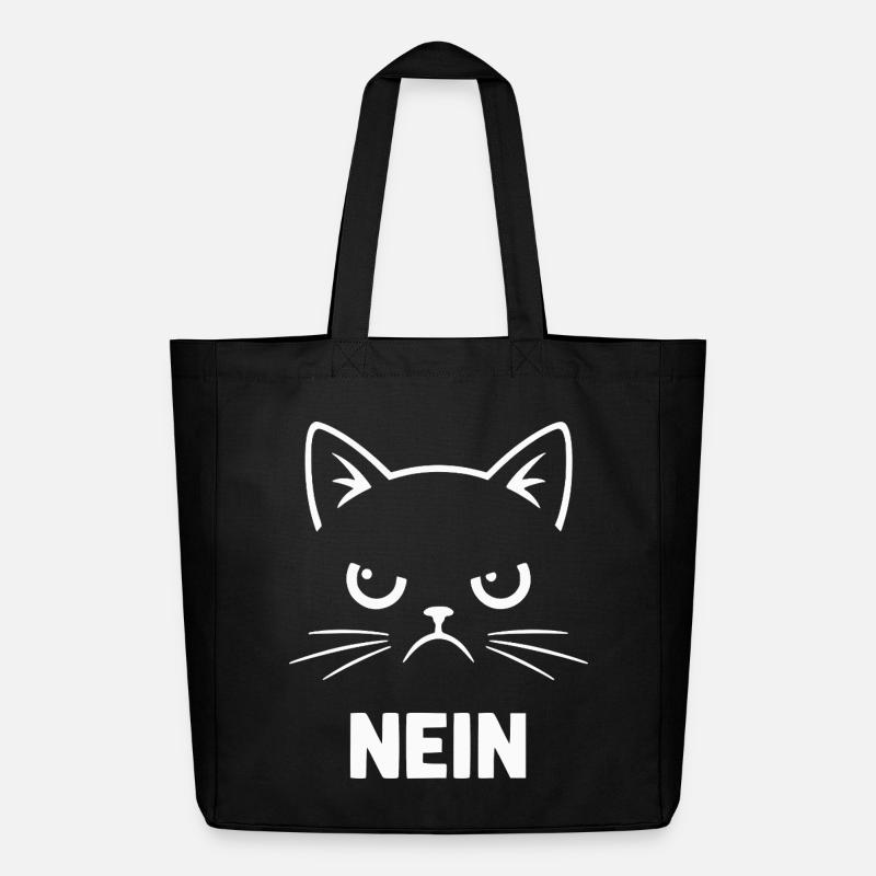 Nein Katzenkopf Illustration - Midweight recycelter Stoffbeutel von Stanley/Stella - Schwarz