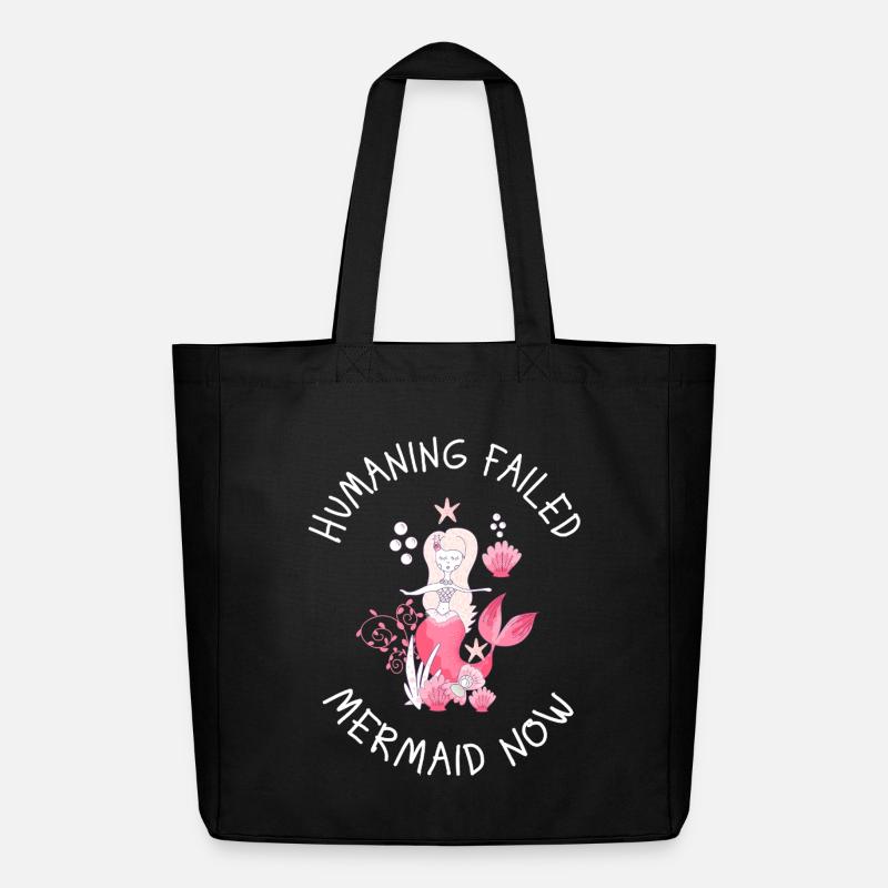 Humaning Failed – Mermaid Now Spruch - Midweight recycelter Stoffbeutel von Stanley/Stella - Schwarz