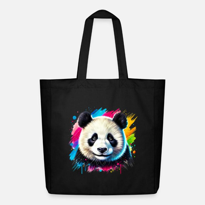 Panda - Midweight recycelter Stoffbeutel von Stanley/Stella - Schwarz