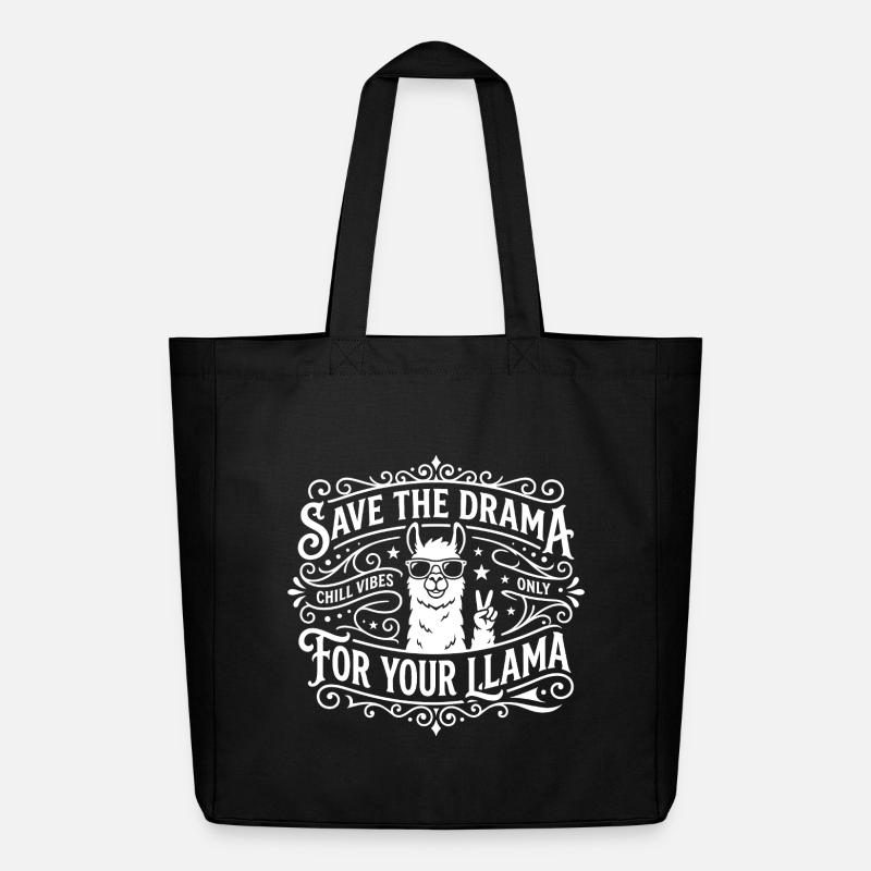 Rette das Drama Lama Chill Vibes - Midweight recycelter Stoffbeutel von Stanley/Stella - Schwarz