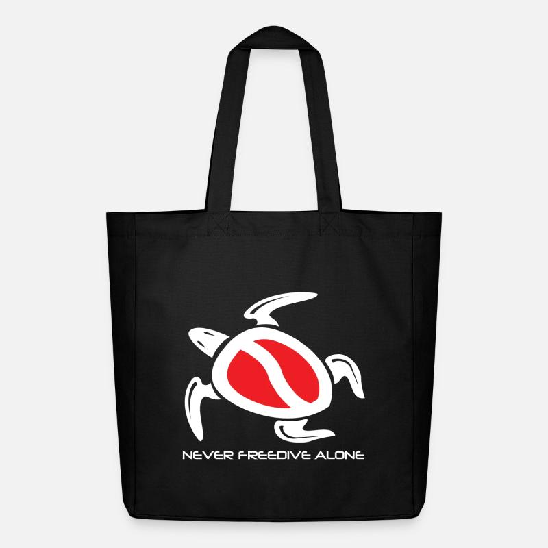freedive turtle - Midweight Recycled Tote Bag by Stanley/Stella - black