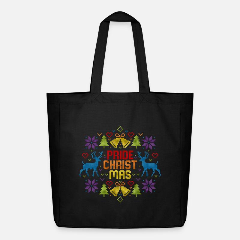 Ugly Christmas Pride Christmas LGBTQ Regenbogen - Midweight recycelter Stoffbeutel von Stanley/Stella - Schwarz
