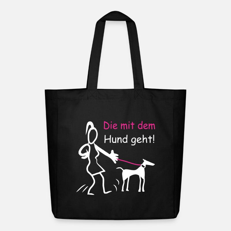 Die mit dem Hund geht ! - Midweight recycelter Stoffbeutel von Stanley/Stella - Schwarz