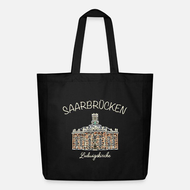 Saarbrücken, Ludwigskirche - Midweight recycelter Stoffbeutel von Stanley/Stella - Schwarz