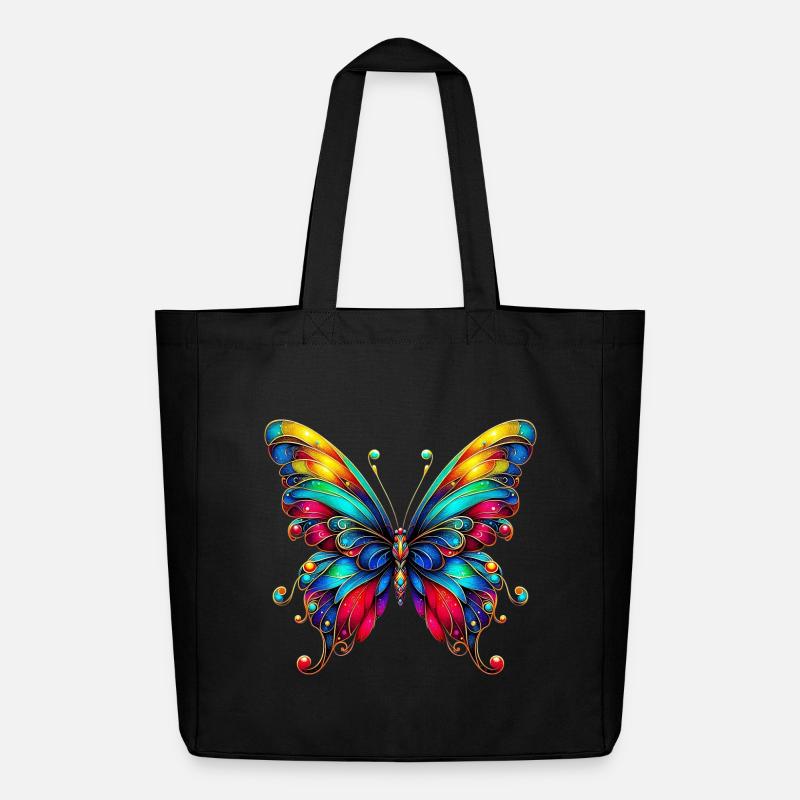 Schmetterling - Midweight recycelter Stoffbeutel von Stanley/Stella - Schwarz