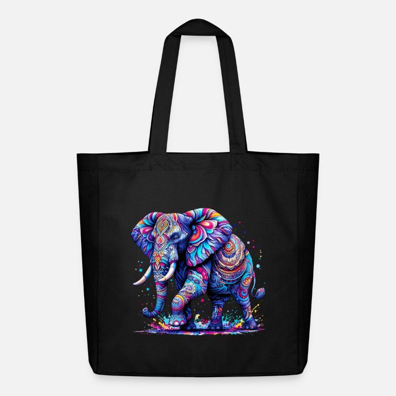 Elephant - Midweight Recycled Tote Bag by Stanley/Stella - black