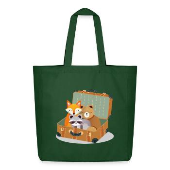 Amoureux des animaux dans une valise - aventure pour le cœur des enfants - Tote bag Stanley/Stella Midweight recyclé - vert bouteille - Devant