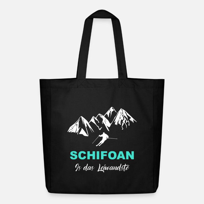 Skifahren is das Leiwandste - Midweight recycelter Stoffbeutel von Stanley/Stella - Schwarz