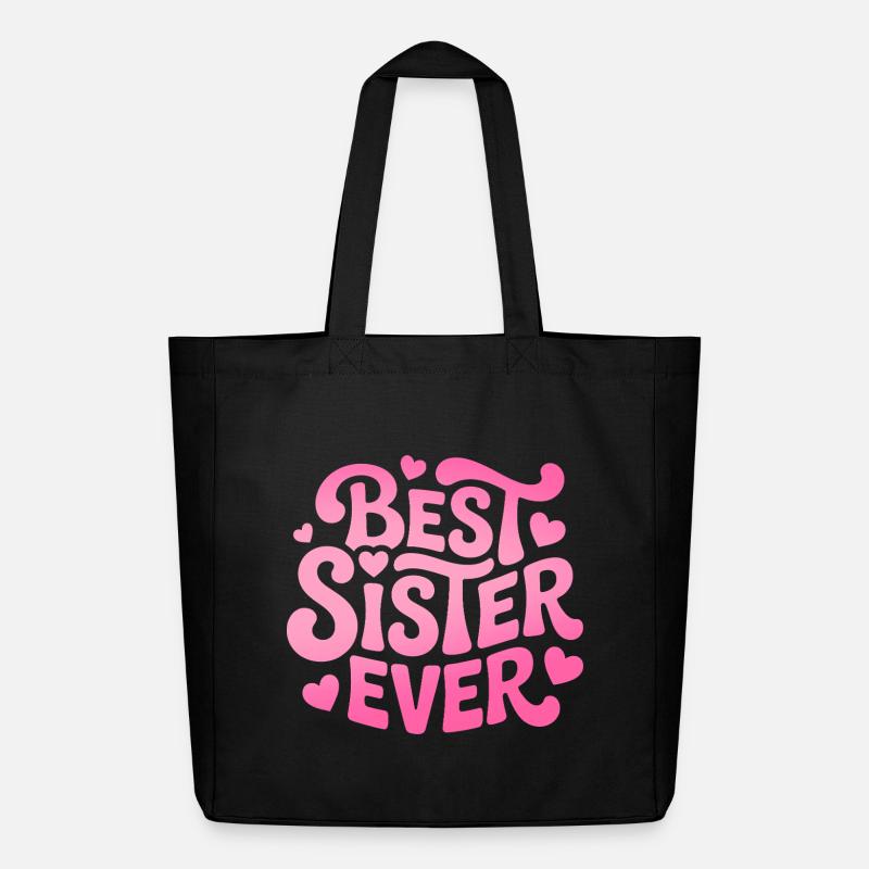 Best Sister Ever Schwester - Midweight recycelter Stoffbeutel von Stanley/Stella - Schwarz