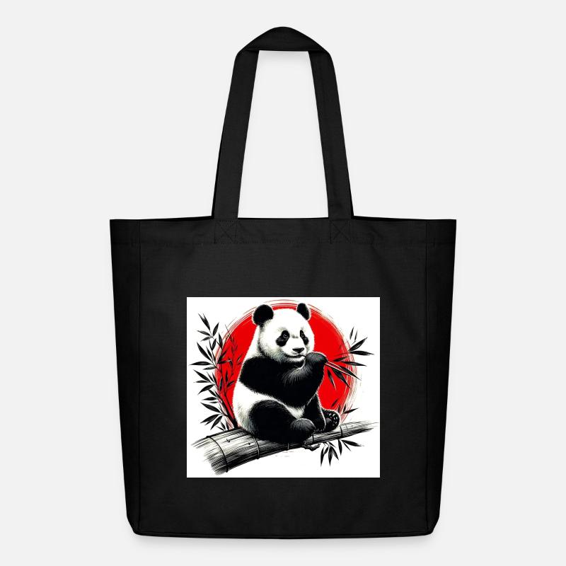 Panda - Midweight recycelter Stoffbeutel von Stanley/Stella - Schwarz