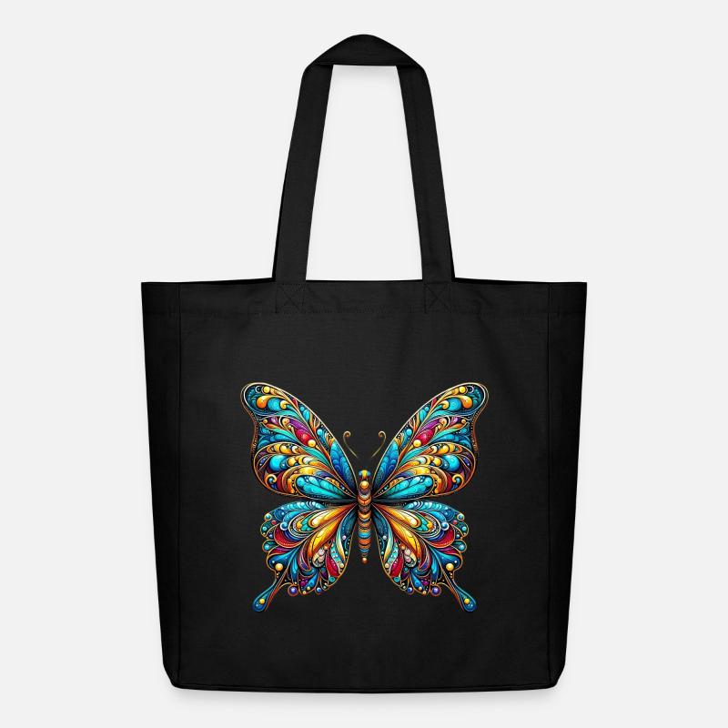 Schmetterling - Midweight recycelter Stoffbeutel von Stanley/Stella - Schwarz