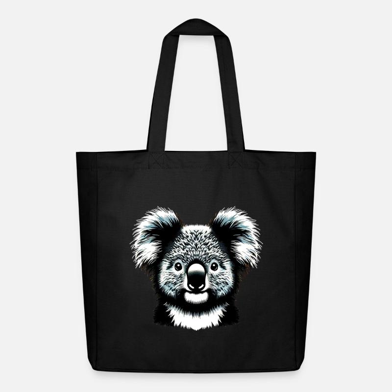 Koala - Midweight recycelter Stoffbeutel von Stanley/Stella - Schwarz