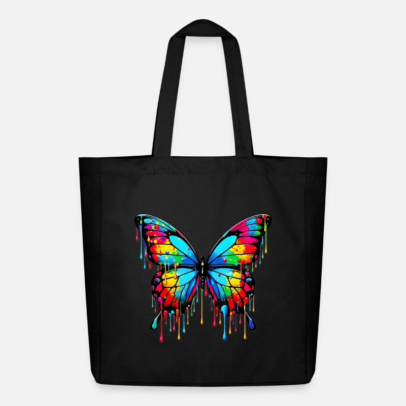 Schmetterling - Midweight recycelter Stoffbeutel von Stanley/Stella - Schwarz
