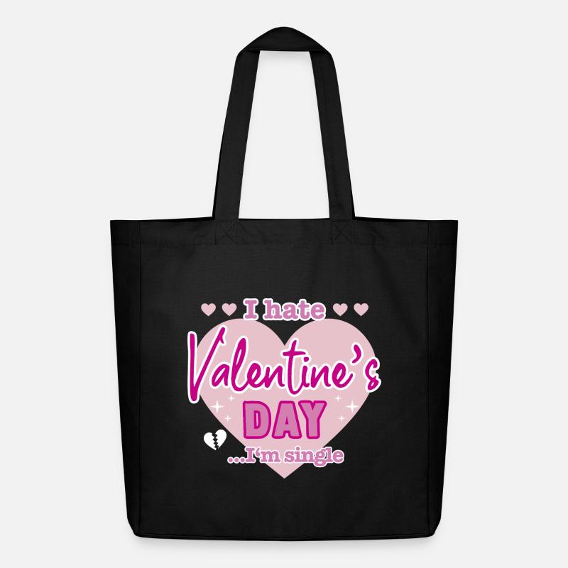 I hate valentine`s day - Midweight recycelter Stoffbeutel von Stanley/Stella - Schwarz