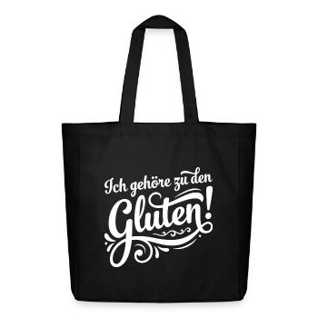 Ich gehöre zu den Gluten – Lustiges Wortspiel - Midweight recycelter Stoffbeutel von Stanley/Stella - Schwarz - Vorne