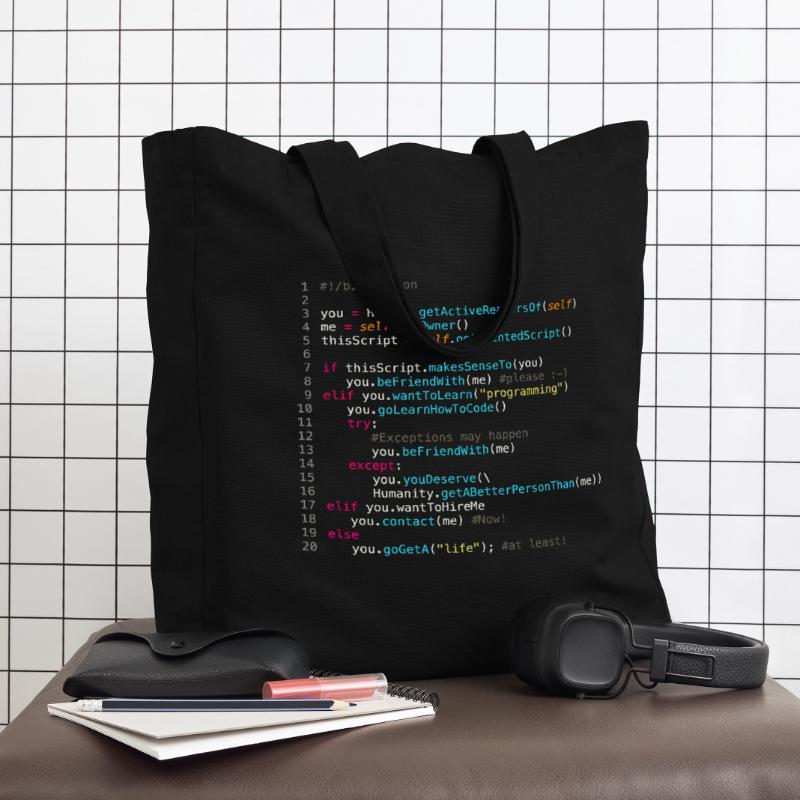 Be friends with programmers (in Python) Midweight Recycled Tote Bag by Stanley/Stella