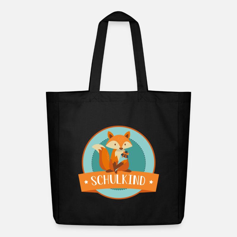 Schulkind - schlauer Fuchs - Schulbeginn - Midweight recycelter Stoffbeutel von Stanley/Stella - Schwarz