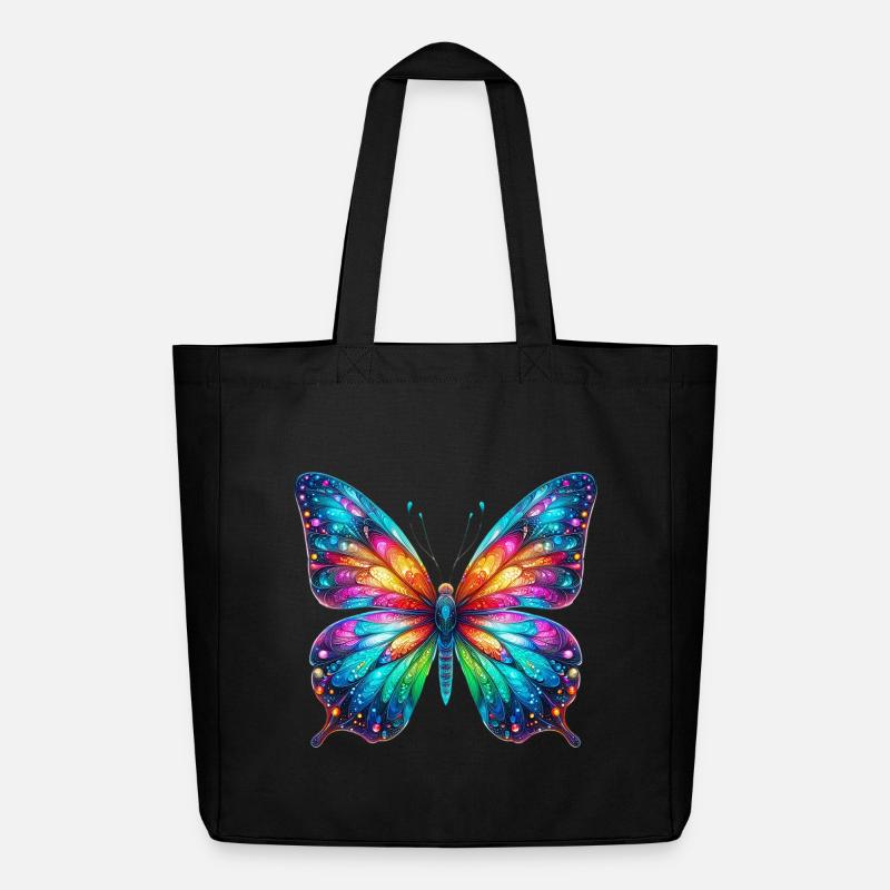 Schmetterling - Midweight recycelter Stoffbeutel von Stanley/Stella - Schwarz
