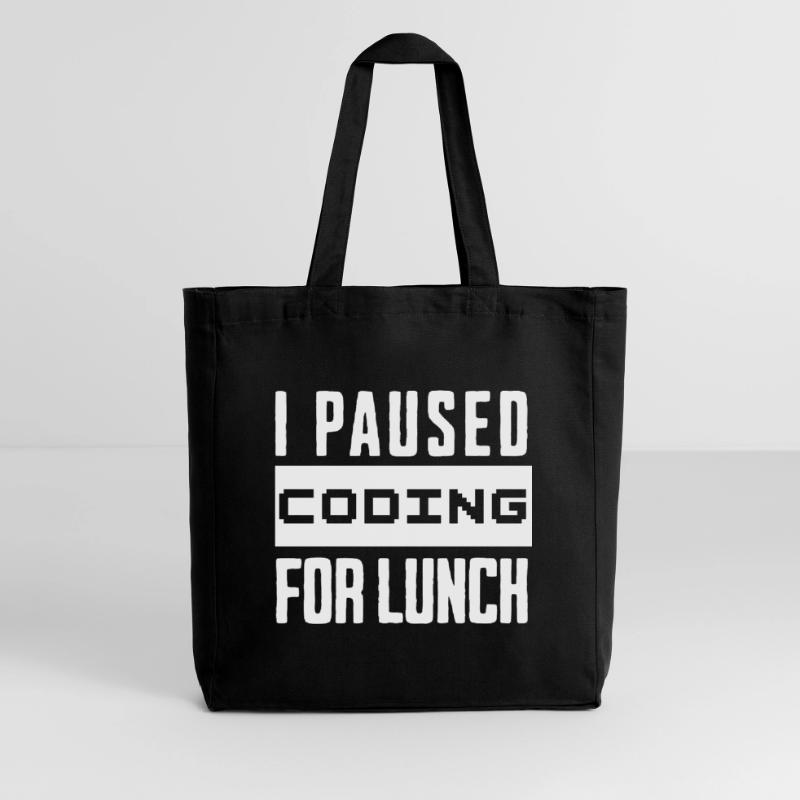 Nerd Coding , I Paused Coding for Lunch Midweight Recycled Tote Bag by Stanley/Stella