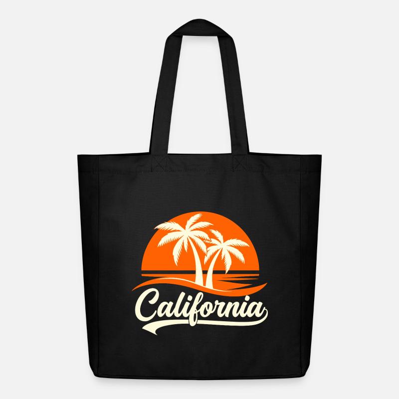 Kalifornien Palmen Sunset - Midweight recycelter Stoffbeutel von Stanley/Stella - Schwarz