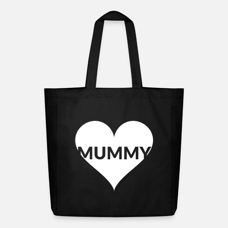Herz MUMMY Mutti Shirt - Midweight recycelter Stoffbeutel von Stanley/Stella - Schwarz